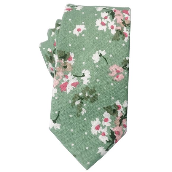 Men´s Cotton Printed Floral Neck Tie